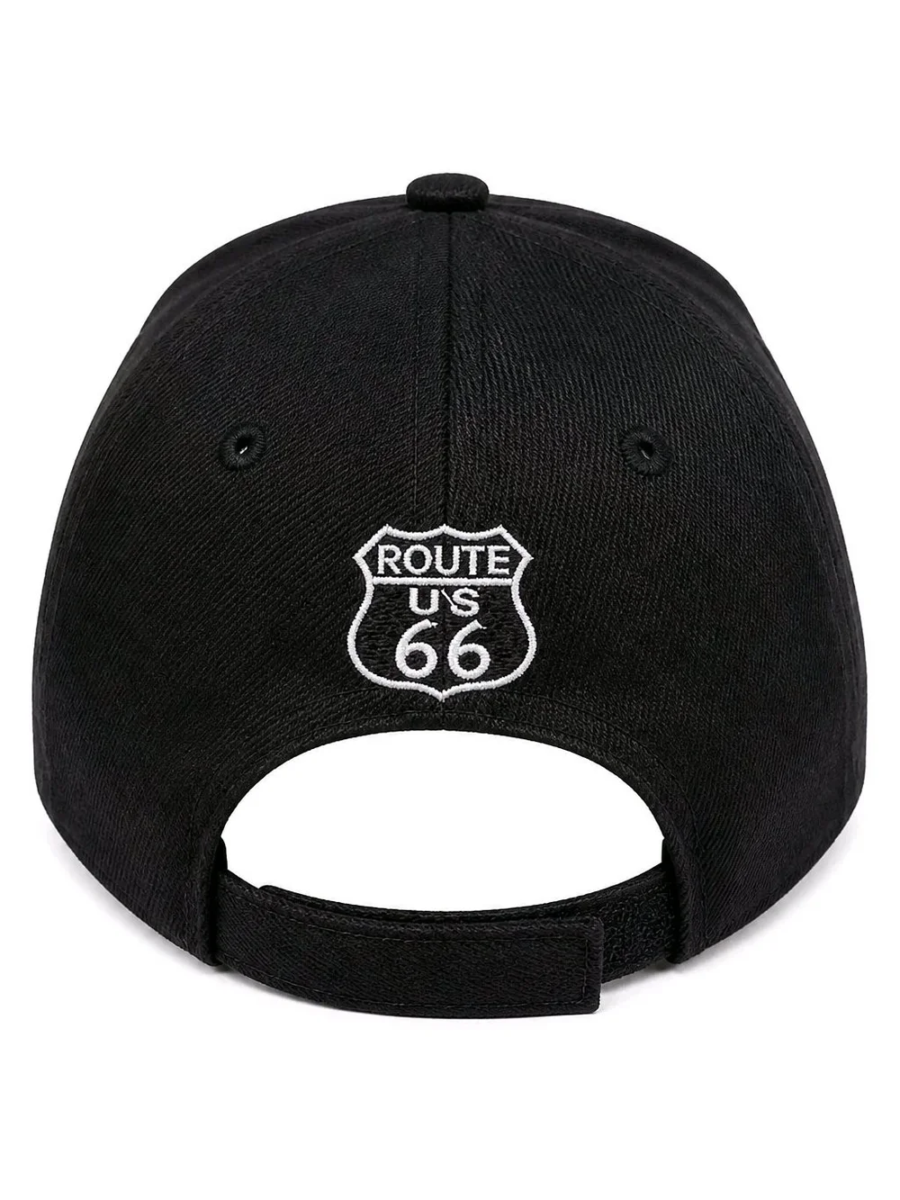 Route 66 Black Embroidered Baseball Cap - The Mother Road